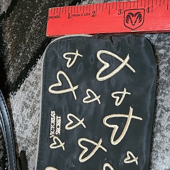 Victoria Secret Signature Black Stripes Make-up Case & Small Pouch - Picture 13 of 16